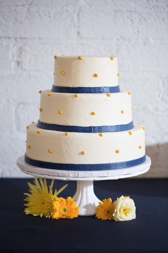 Navy and Yellow Grooms Wedding with Puppies and Cher Surprise