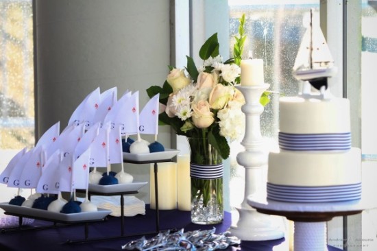 Nautical Wedding Cake & Dessert Table in San Diego