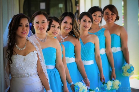 Tiffany Blue San Diego Wedding: Bridesmaids Dresses and Decor
