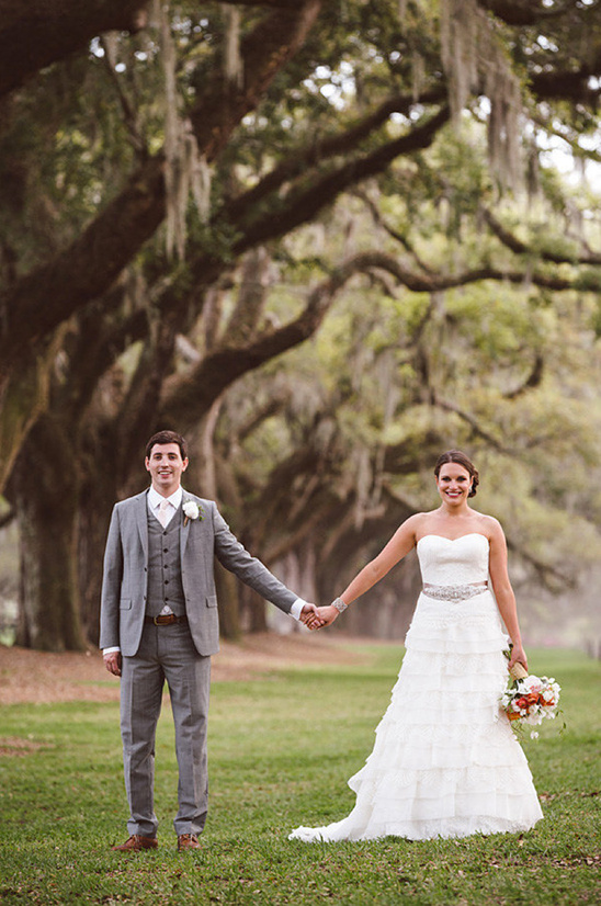 Rustic Blush Boone Hall Plantation Wedding with Floral Details