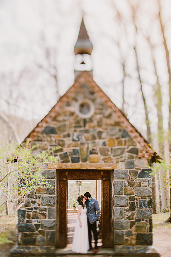 Enchanting Woodland Chapel Wedding with Cheese Wheel Cake