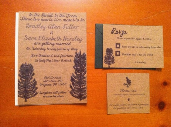 Rustic Tree Wedding Invitations & Stationery by Lovely Print Design