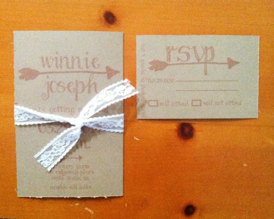 Rustic Wedding Invitations with Kraft Paper & Twine Details