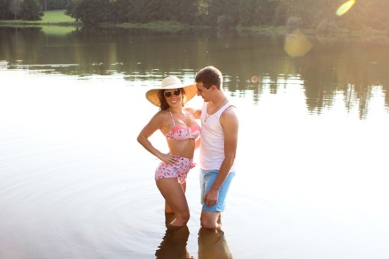 Golden Hour Forest & Lake Photoshoot with Sweetheart Couple