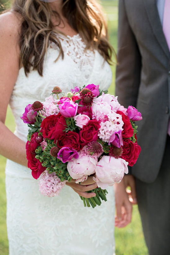 Boho Chic Foothills Wedding: Pink, Purple, and Claire Pettibone Gowns
