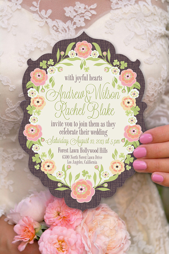 Elegant floral wedding invitations and stationery by Sheri McCulley Studio