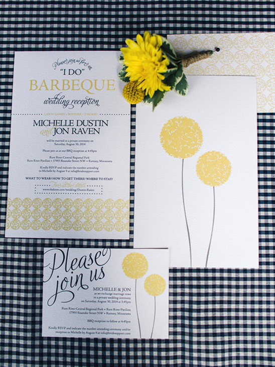 Thrifted Yellow & Navy Backyard Wedding: Budget-Friendly Fun & Games!