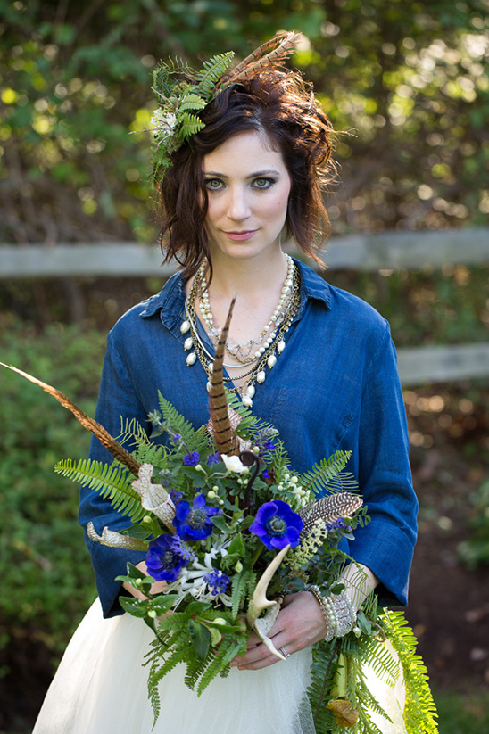 Indigo Denim Forest Wedding Inspiration for Wild Romantic Brides