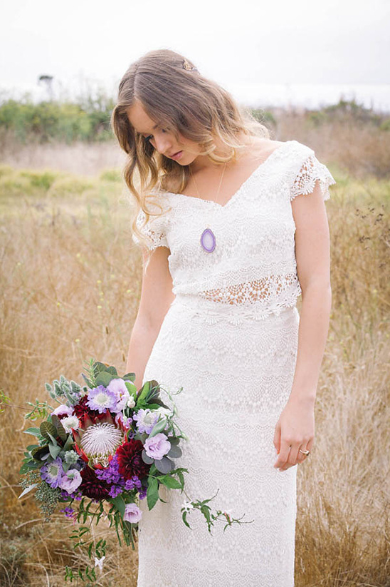 Geode Wedding Inspiration: Purple, Red & Natural Crystal Decor