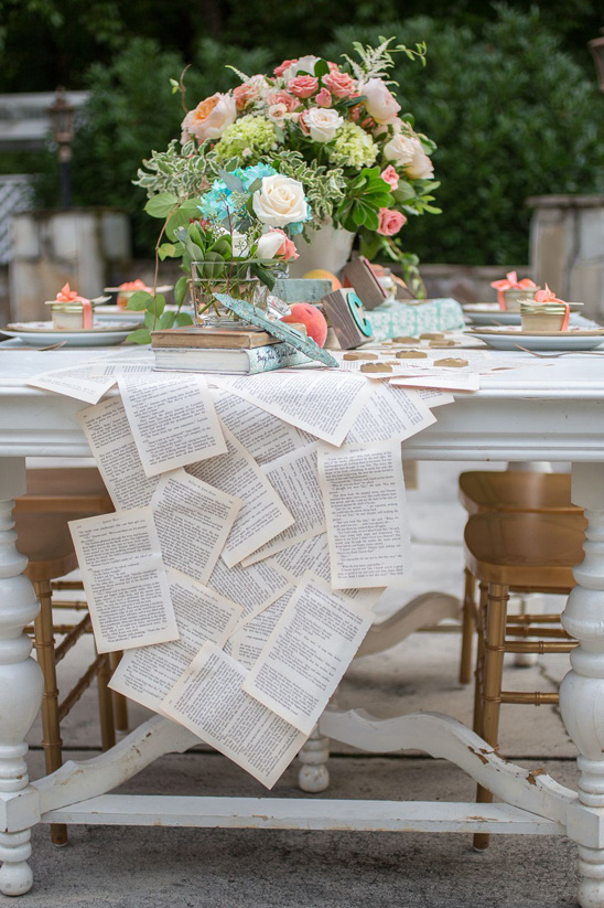 DIY Vintage Book Page Table Runner: A Romantic Wedding Idea
