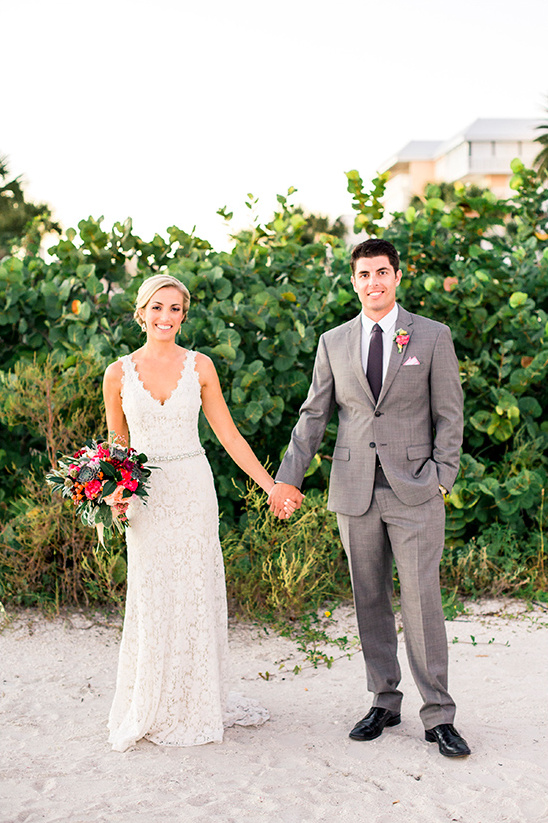 Relaxed Beach Wedding with Pink Pops at Post Card Inn, St. Pete Beach