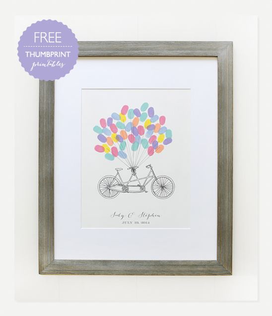 Free Thumbprint Wedding Guest Book Printables & DIY Art Ideas