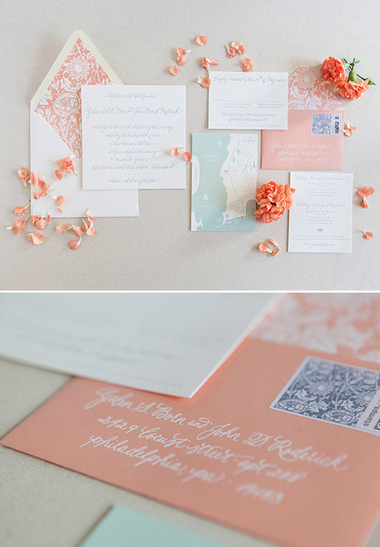 Custom Letterpress Wedding Invitations by Paper Moss Design Studio