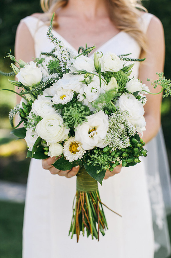 Simple Purple Summer Wedding with Trader Joe's Flowers in a Garden