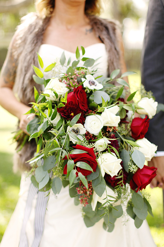 Glamorous Florida Winter Wedding: Cranberry, Emerald & Gold Inspiration
