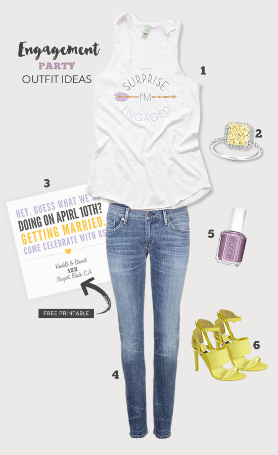 Engagement Party Outfit Ideas: Surprise I'M Engaged Tank & Jeans