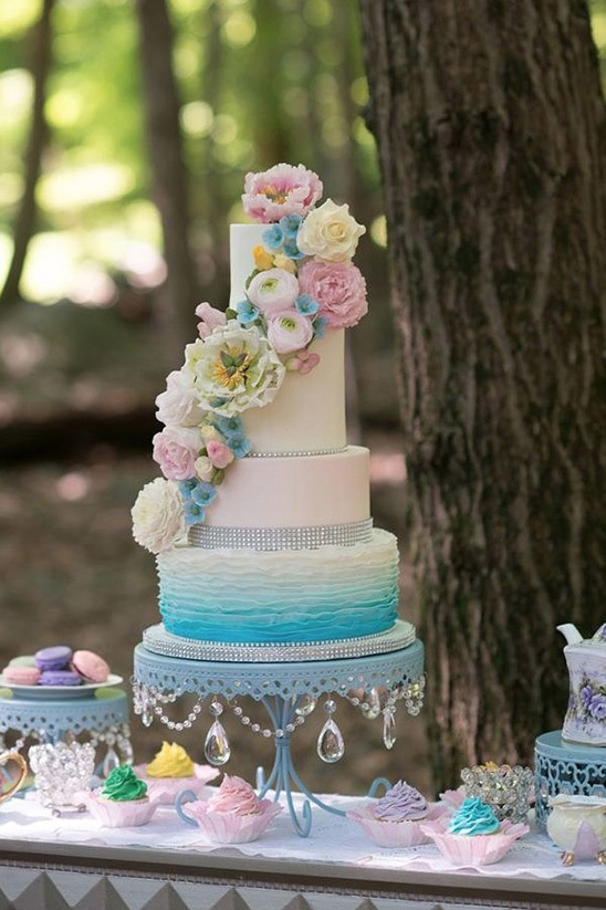 Elegant Ombre Wedding Cakes NYC: Jolirose Cake Shop