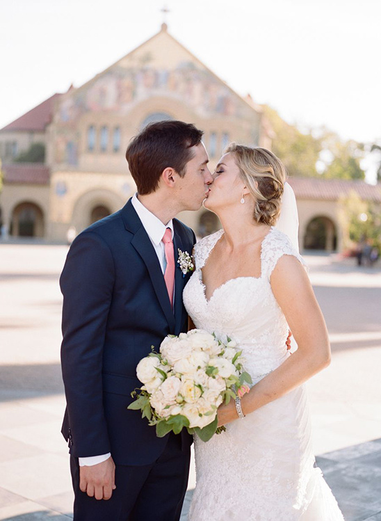 Elegant Stanford Wedding with Pink, Gold, and a Fun Tailgate Reception