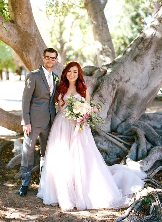 Whimsical Garden Wedding: Blush Dress, Unicorn Cake & Sweet Details