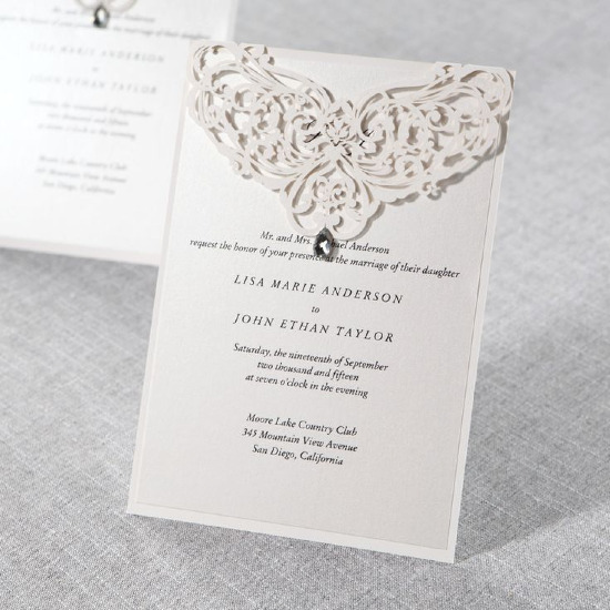 Exquisite Laser Cut Wedding Invitations from B Wedding Invitations