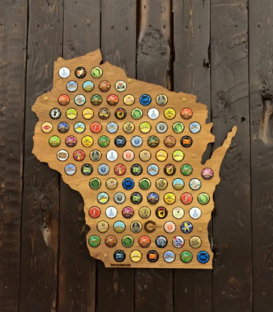 Unique Wedding Registry Alternative: Personalized Beer Cap Maps