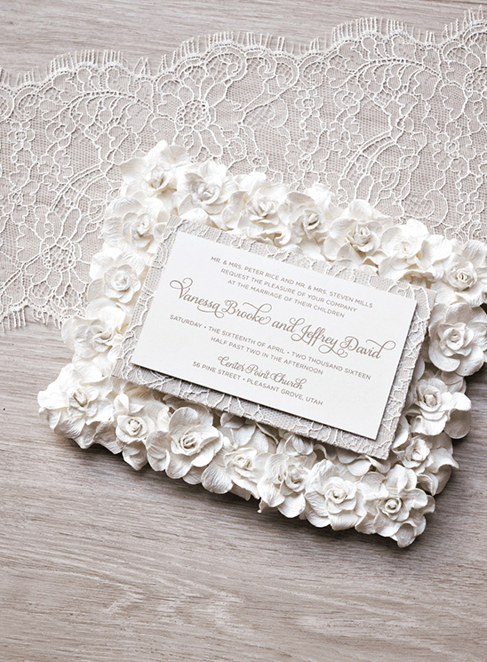Elegant Wedding Invitations with Floral Accents from Engaging Papers