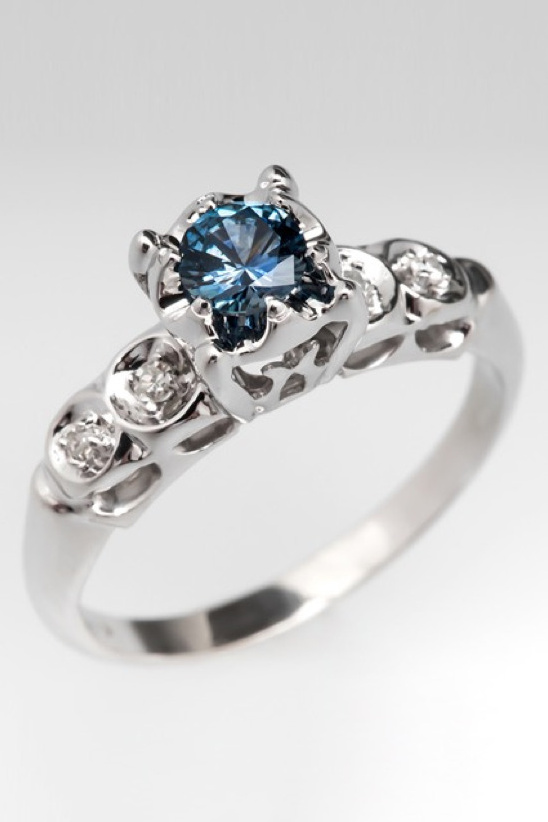 EraGem: Vintage 14k White Gold Rings with Montana Sapphires