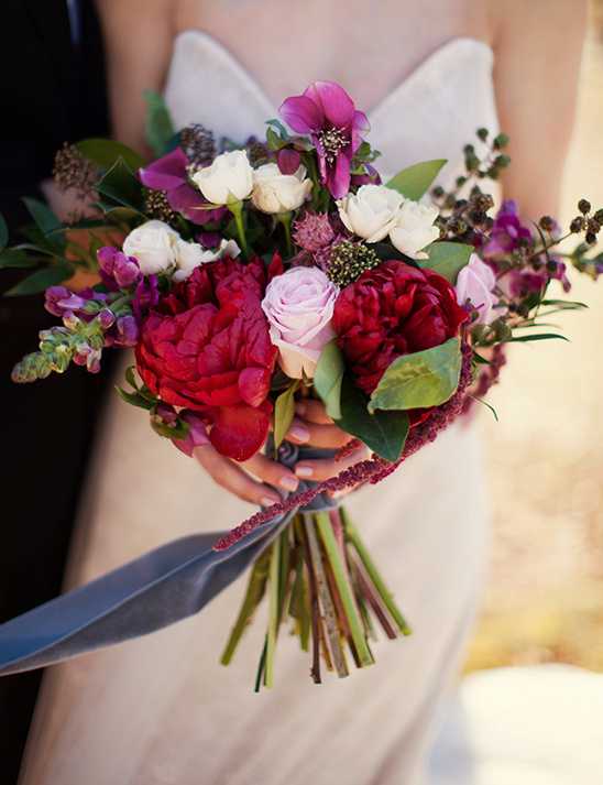 Dreamy Fall Wedding Inspiration: Burgundy, Gold & Peacock Bow Tie