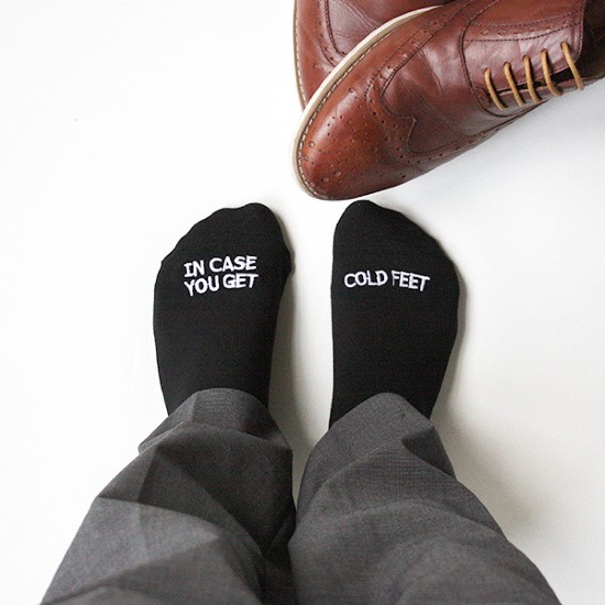 Groom Socks Embroidered Wedding Gift Dont Get Cold Feet