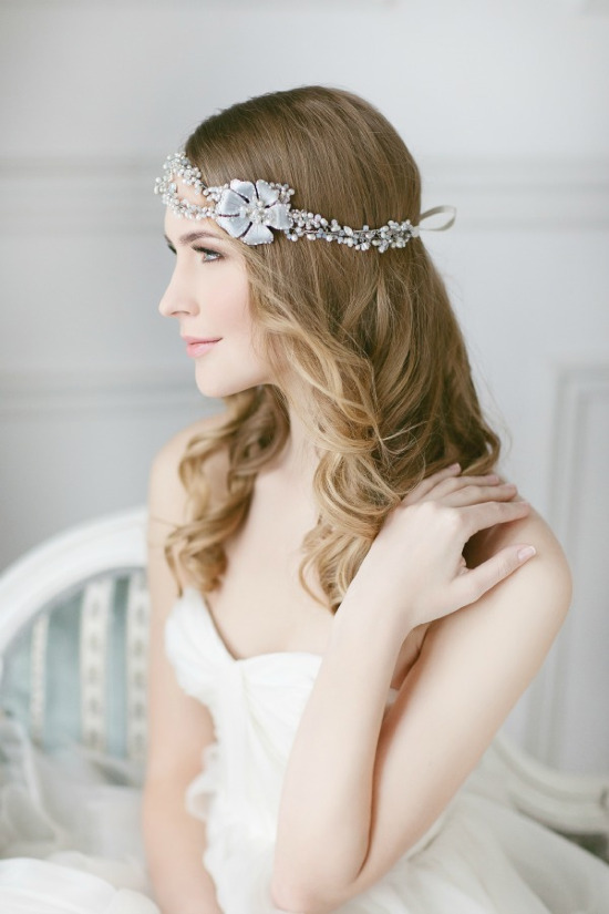 Lavender by Jurgita: Floral Bridal Headpieces with Pearls and Crystals