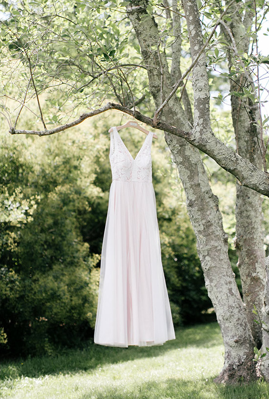 Elegant Garden Blooms Wedding at Tyler Arboretum with Blush Gown