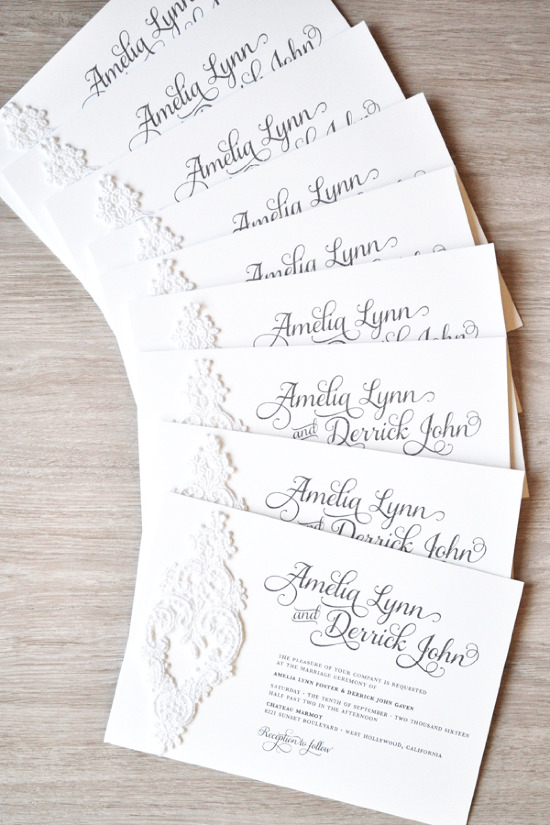 Engaging Papers: Couture Wedding Invitations with Lace & Glitter