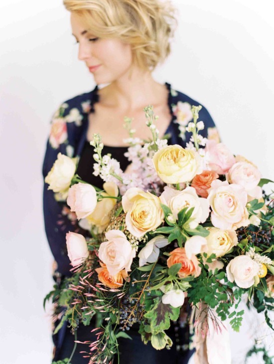 Pastel Rose Bouquet by Hana Style Designs for Colorado Weddings