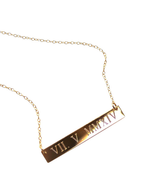 Personalized Wedding Date Necklace & Bracelet by LillaDesigns NYC