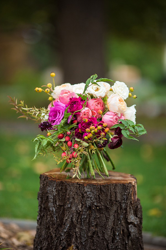 Pink Boho Wedding Bouquet Recipe with Garden Roses and Peaches