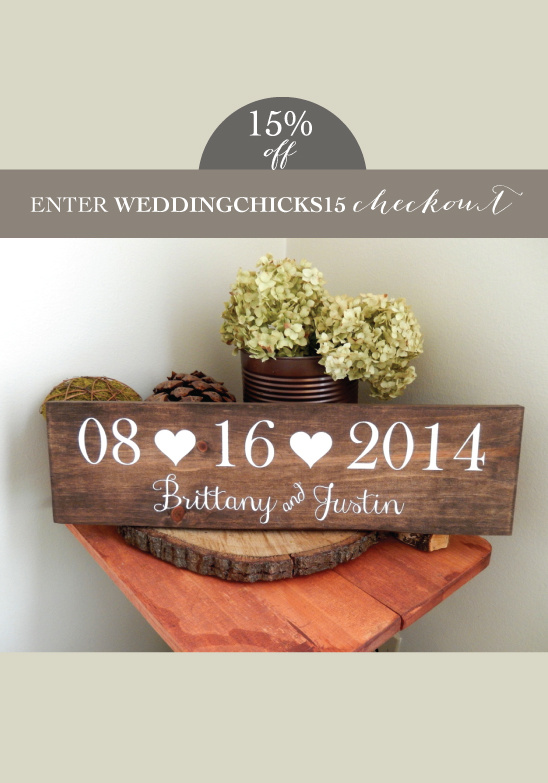 Handmade Wooden Wedding Signs: 15% Off at Natural Designs by Rio