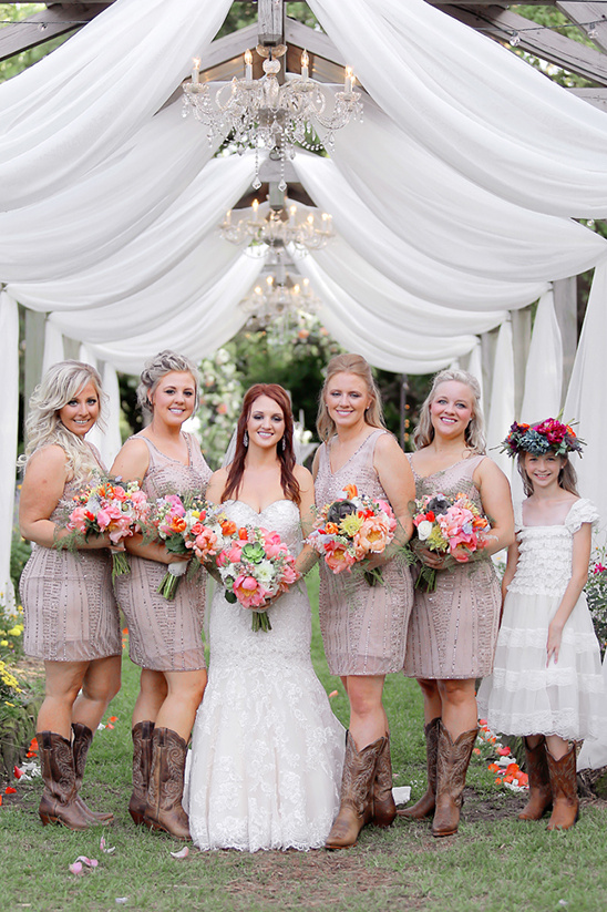 Texas Shabby Chic Country Wedding with Cowgirl Boots