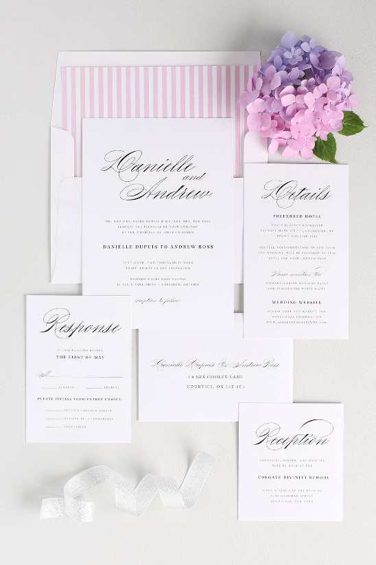 Timeless Script Wedding Invitations by Shine Wedding Invitations