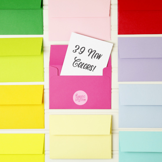 Basic Invite Offers 39 New Colorful Envelope Options for Weddings