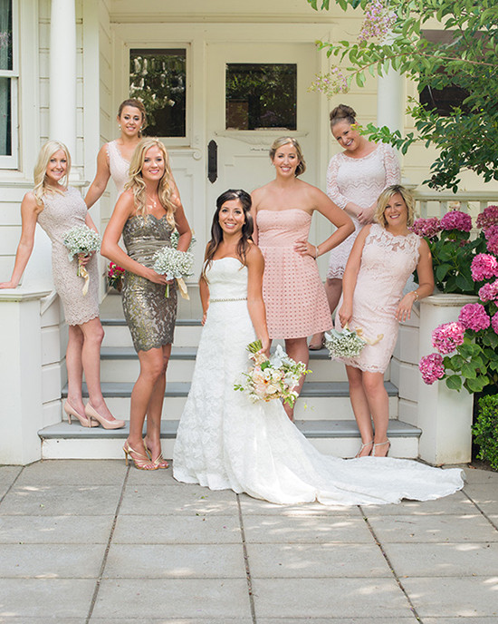 Blush Rustic Chic Wedding with Mismatched Bridesmaids & Ice Cream!