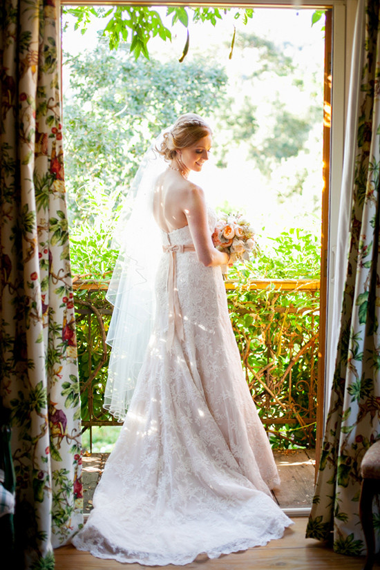 Romantic Peach & Green Winery Wedding at a Napa Private Estate