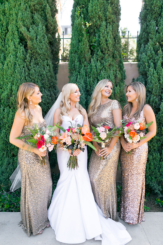 Elegant Tropical Wedding with Vibrant Florals & Glam Gold Pineapples