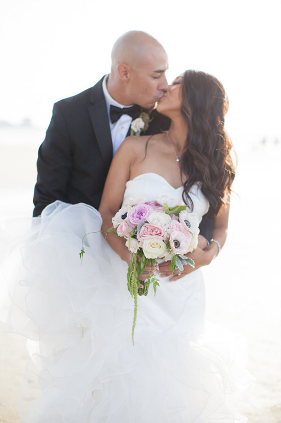 Romantic Pink Beach Wedding at Seaside Scripps Forum, La Jolla