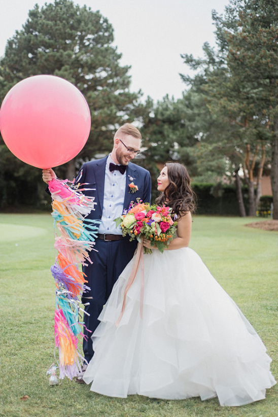 Colorful & Whimsical Up Themed Wedding with Purple & Navy Touches