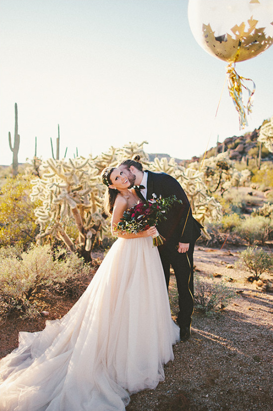 Glamorous New Years Eve Desert Wedding: Confetti, Candles, and Fairytale Romance