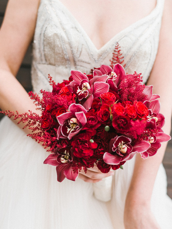 Luxurious Red and Gold Winter Wedding Inspiration Shoot