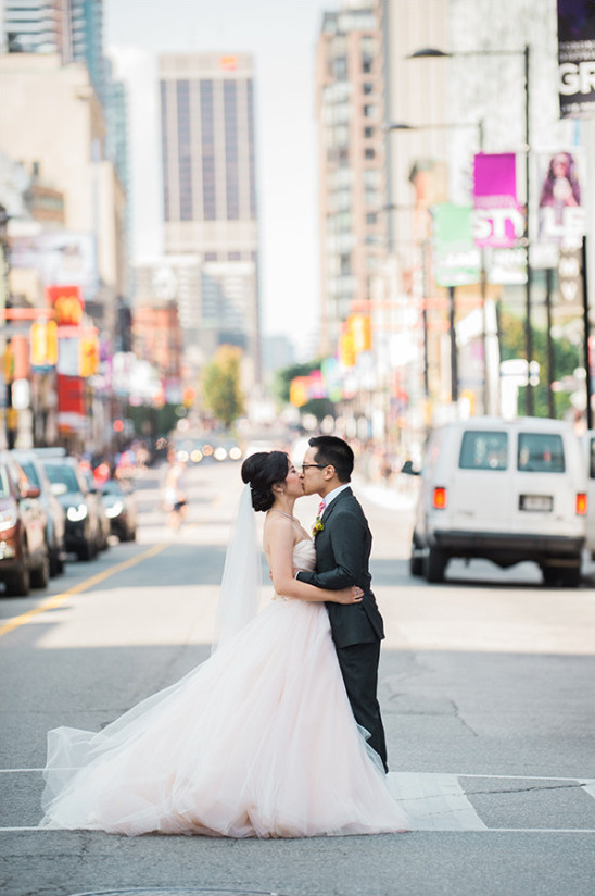Whimsical Peach Wedding: Balloons, Bicycles, and Ombre Cake!