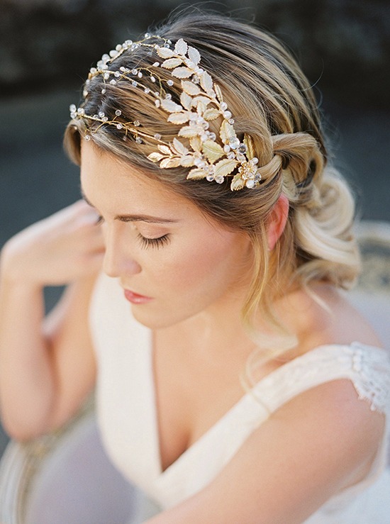 Gilded Shadows: Handmade Wedding Hair Accessories from Austin