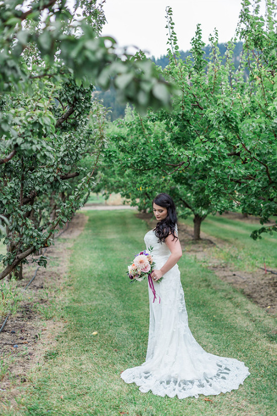 Romantic Pink & Purple Tea-Themed Orchard Wedding with Gold Accents