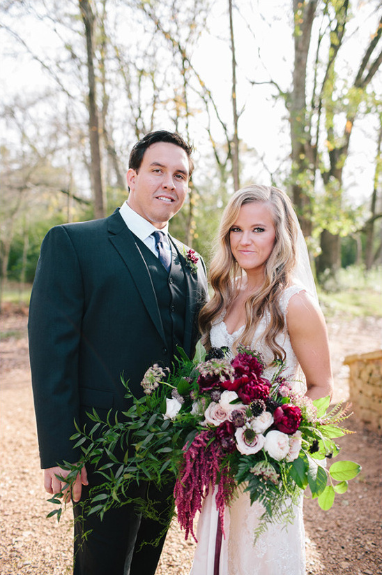 Vintage Chic Outdoor Wedding with Red and Gold Details